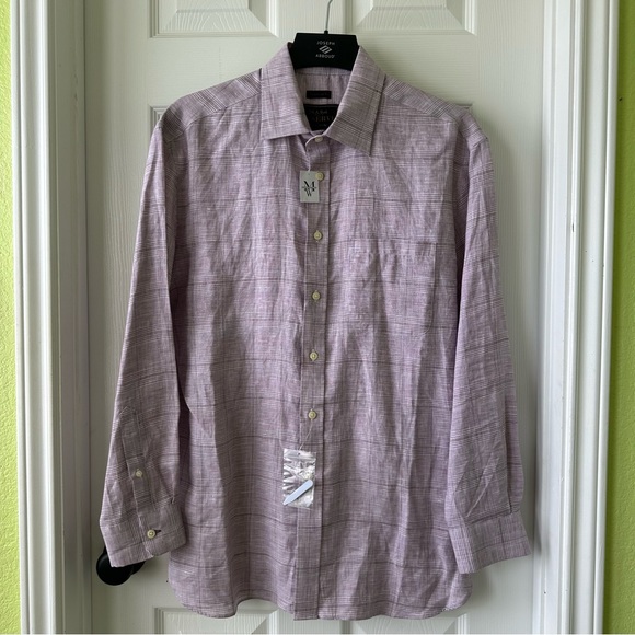 Jos A Bank Reserve Long Sleeve Button Up Dress Shirt Size M Traditional Fit - Picture 11 of 11